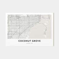Coconut Grove Map Landscape Poster