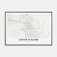 Coeur d'Alene Map Landscape Poster