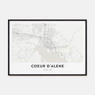 Coeur d'Alene Map Landscape Poster