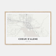 Coeur d'Alene Map Landscape Poster