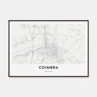 Coimbra Map Landscape Poster