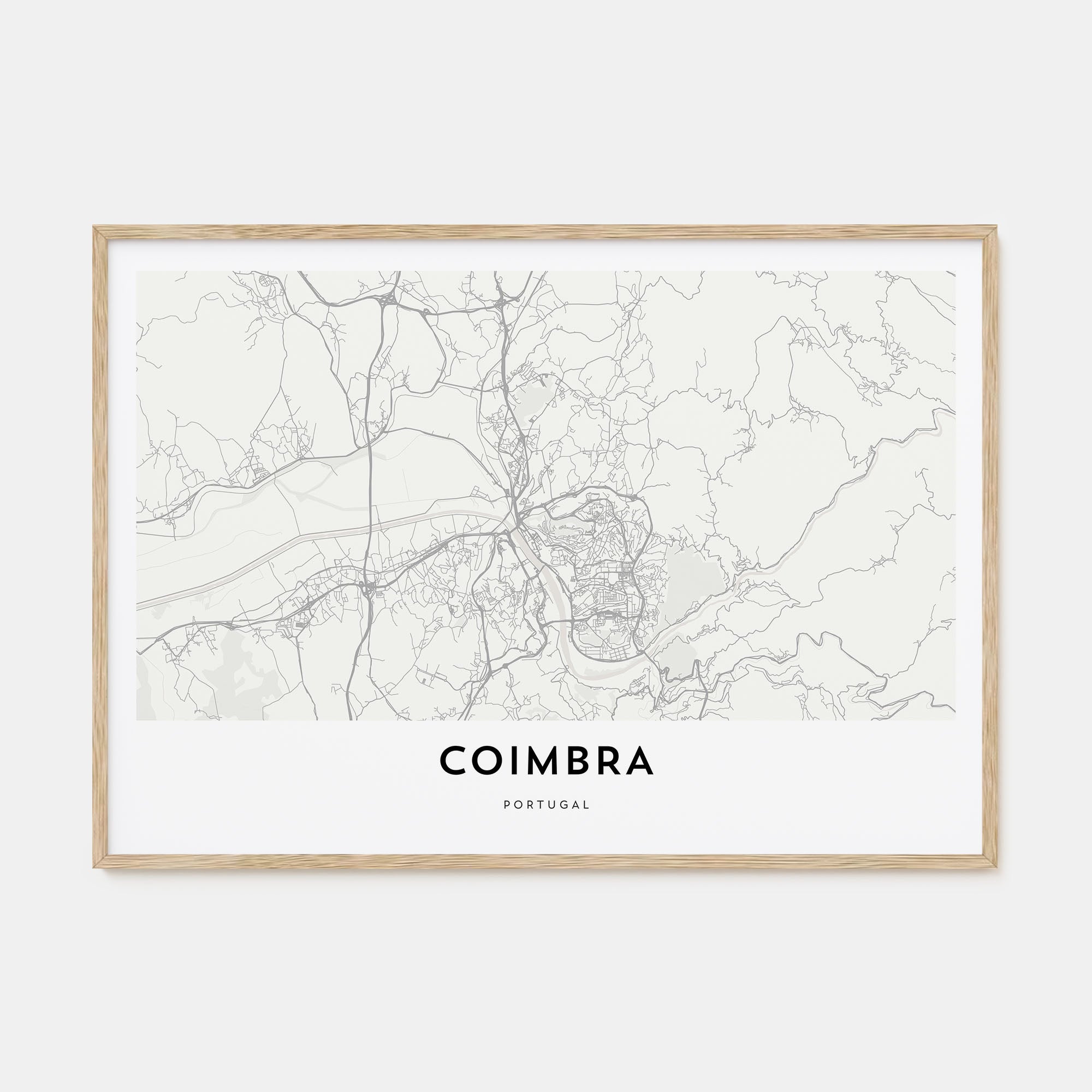Coimbra Map Landscape Poster