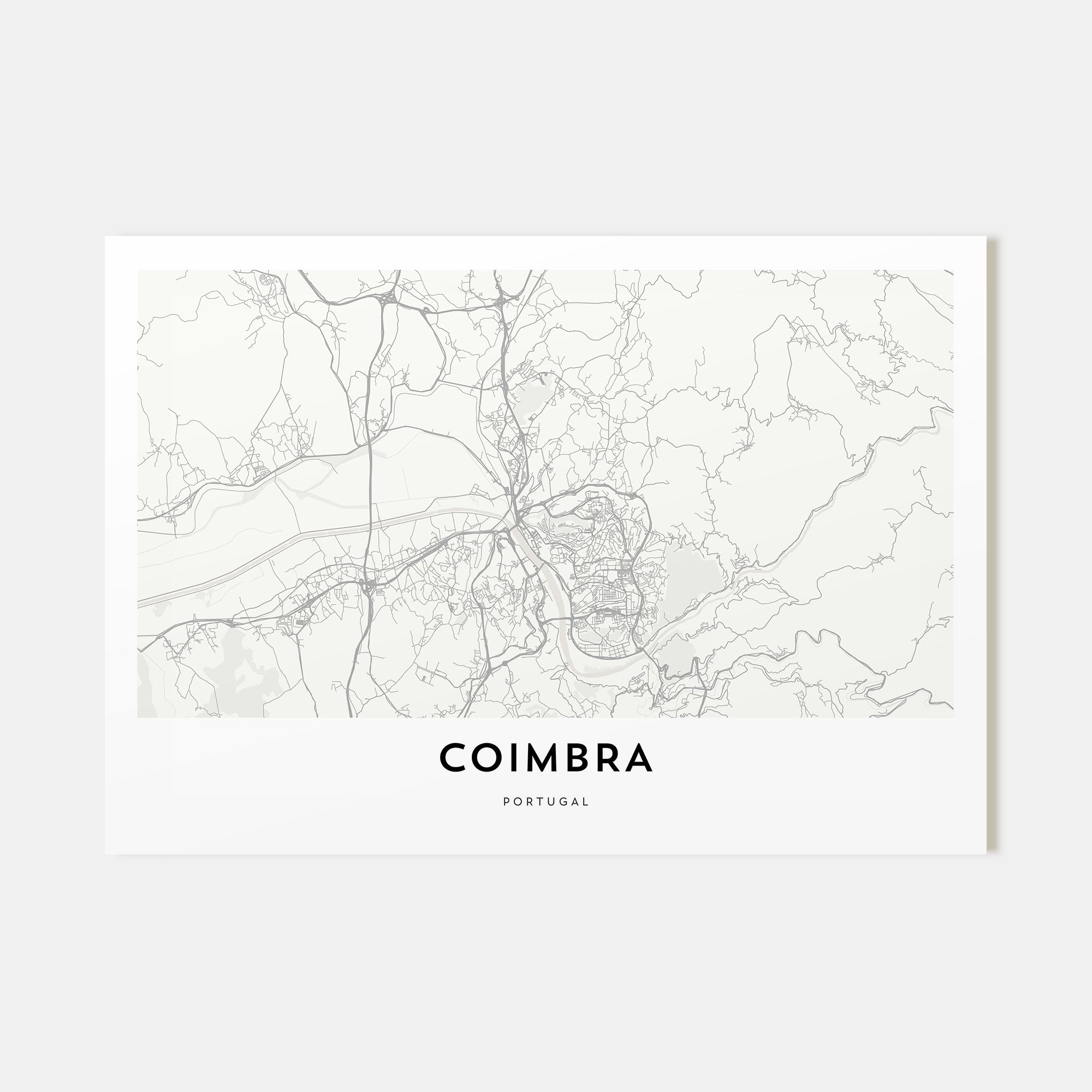 Coimbra Map Landscape Poster