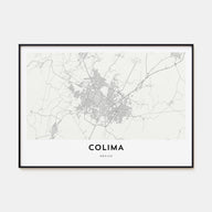 Colima Map Landscape Poster