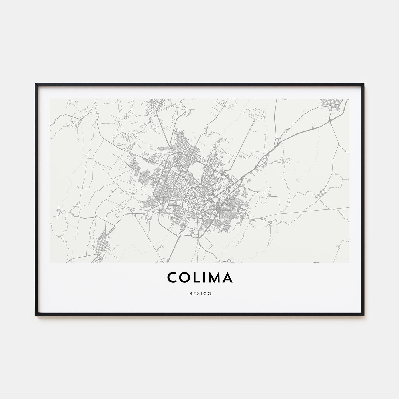 Colima Map Landscape Poster