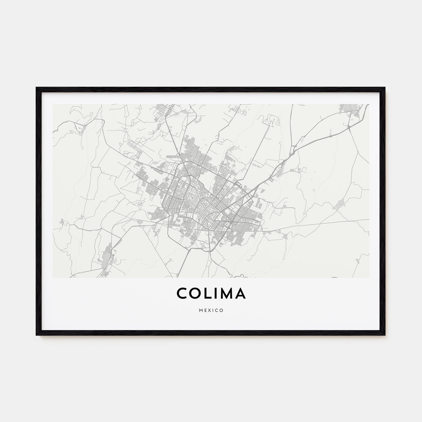 Colima Map Landscape Poster