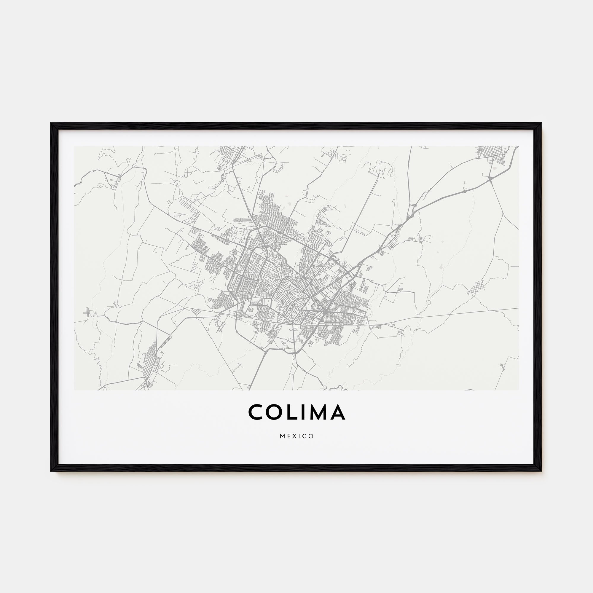 Colima Map Landscape Poster