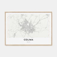 Colima Map Landscape Poster
