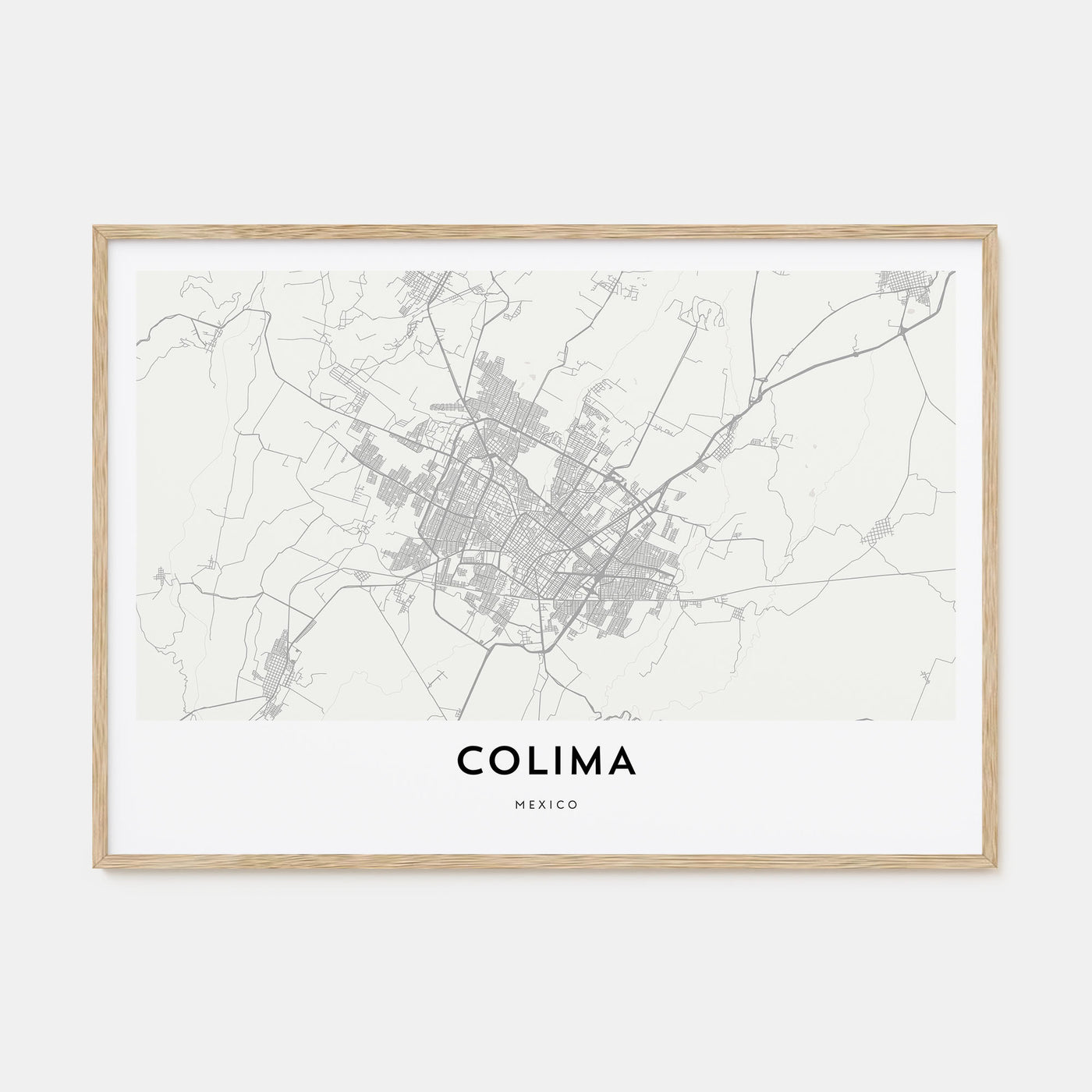 Colima Map Landscape Poster
