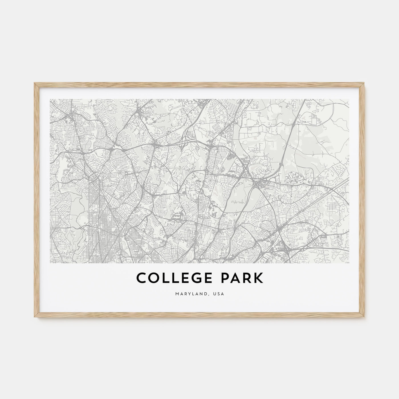 College Park Map Landscape Poster