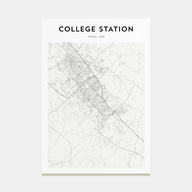 College Station Map Portrait Poster