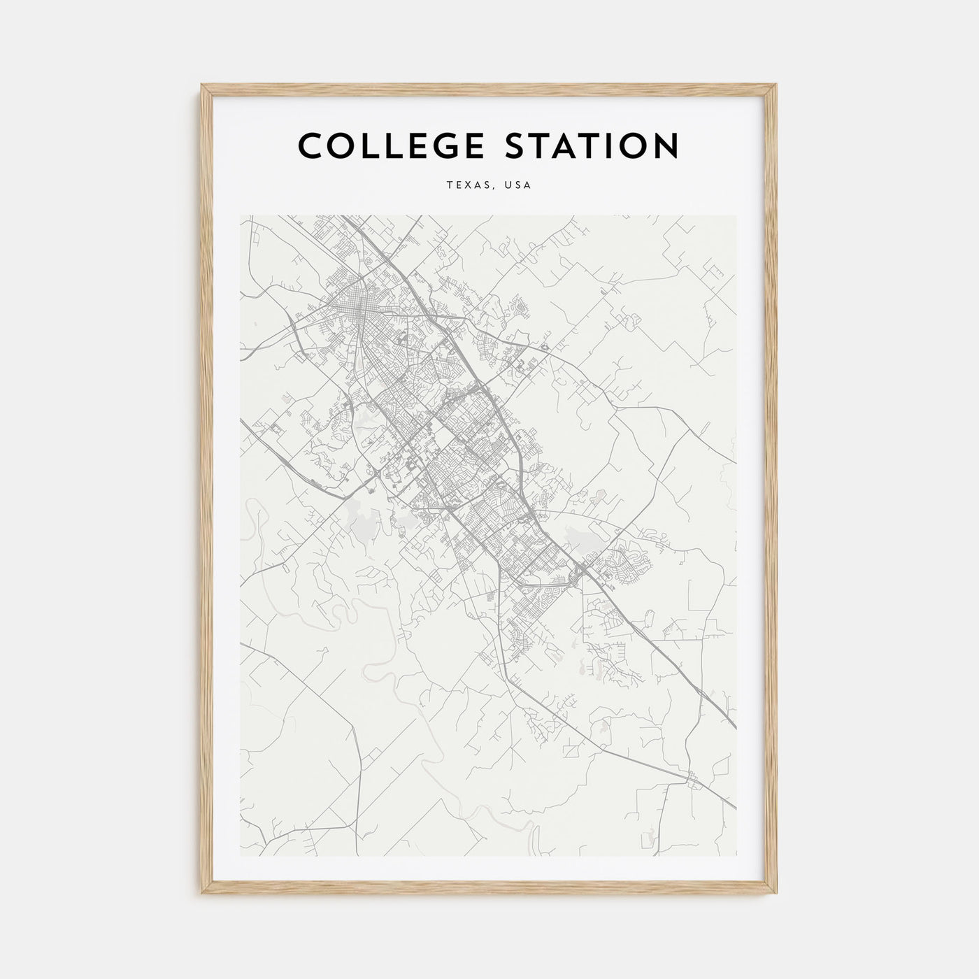 College Station Map Portrait Poster