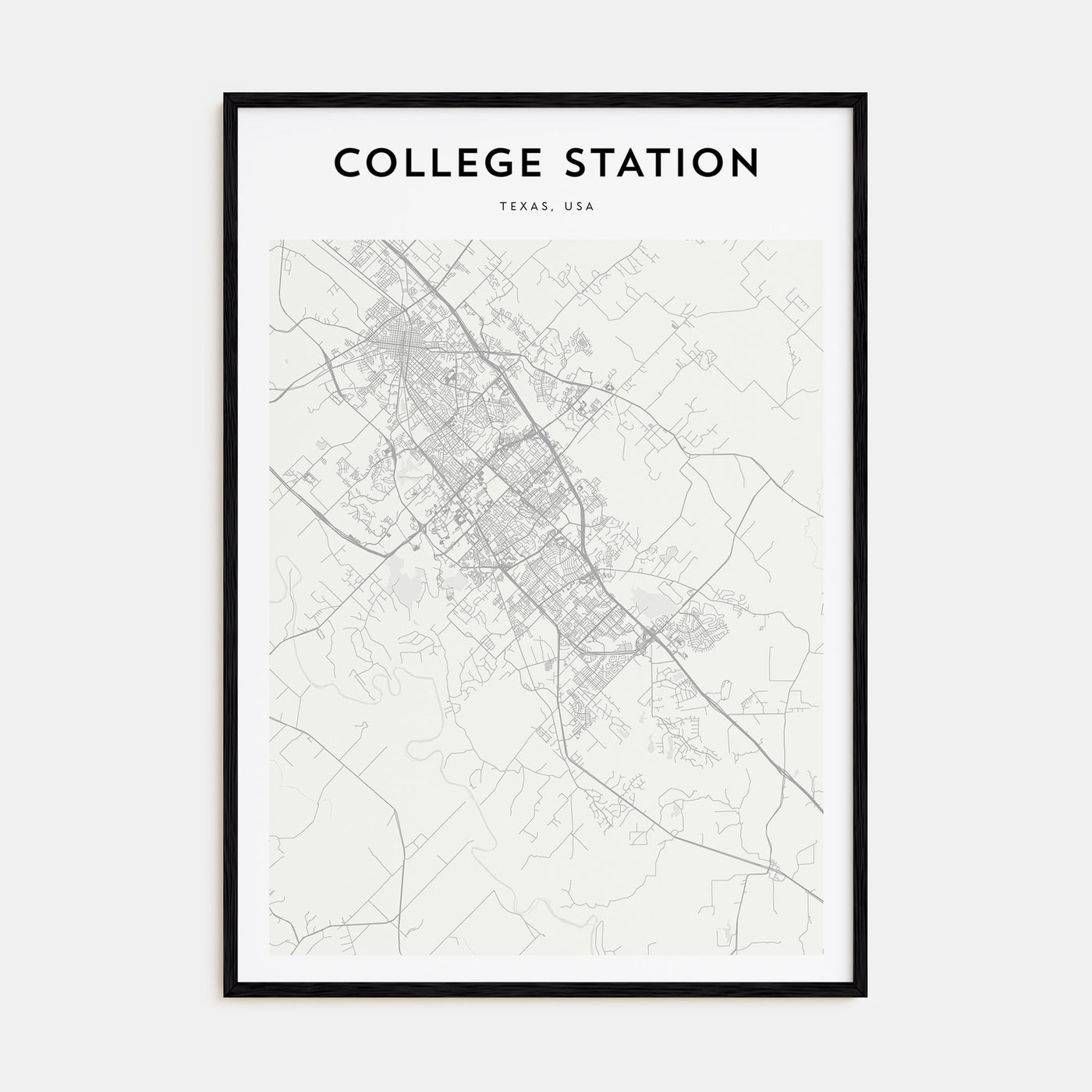 College Station Map Portrait Poster