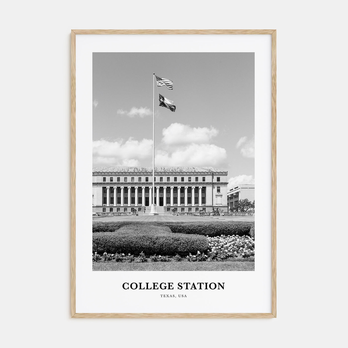 College Station Portrait B&W Poster