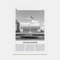 College Station Travel B&W Poster