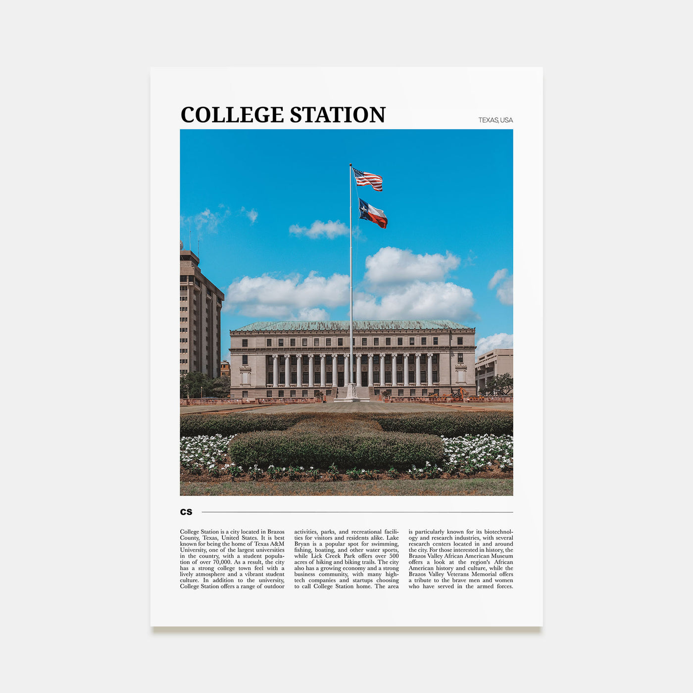 College Station Travel Color Poster