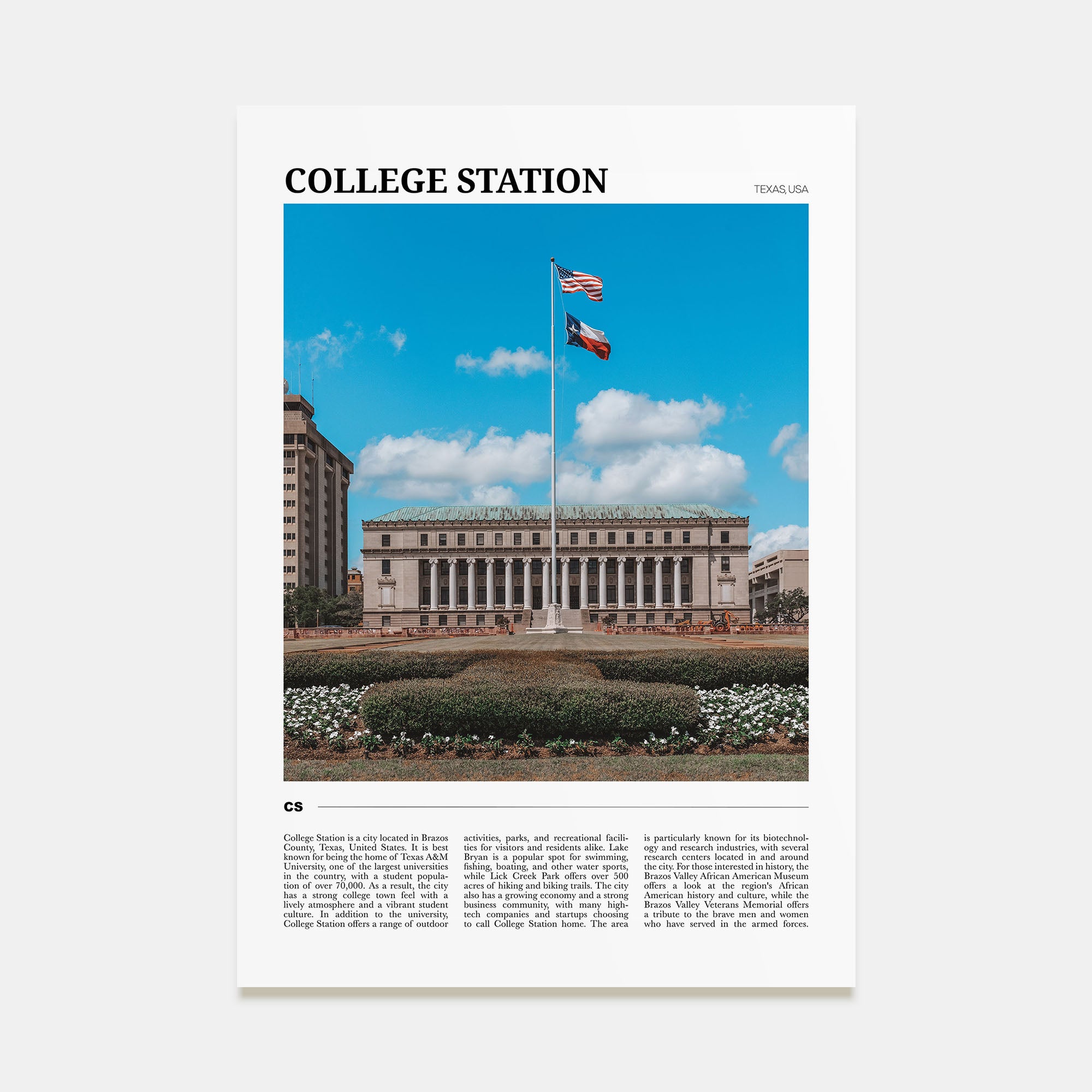 College Station Travel Color Poster