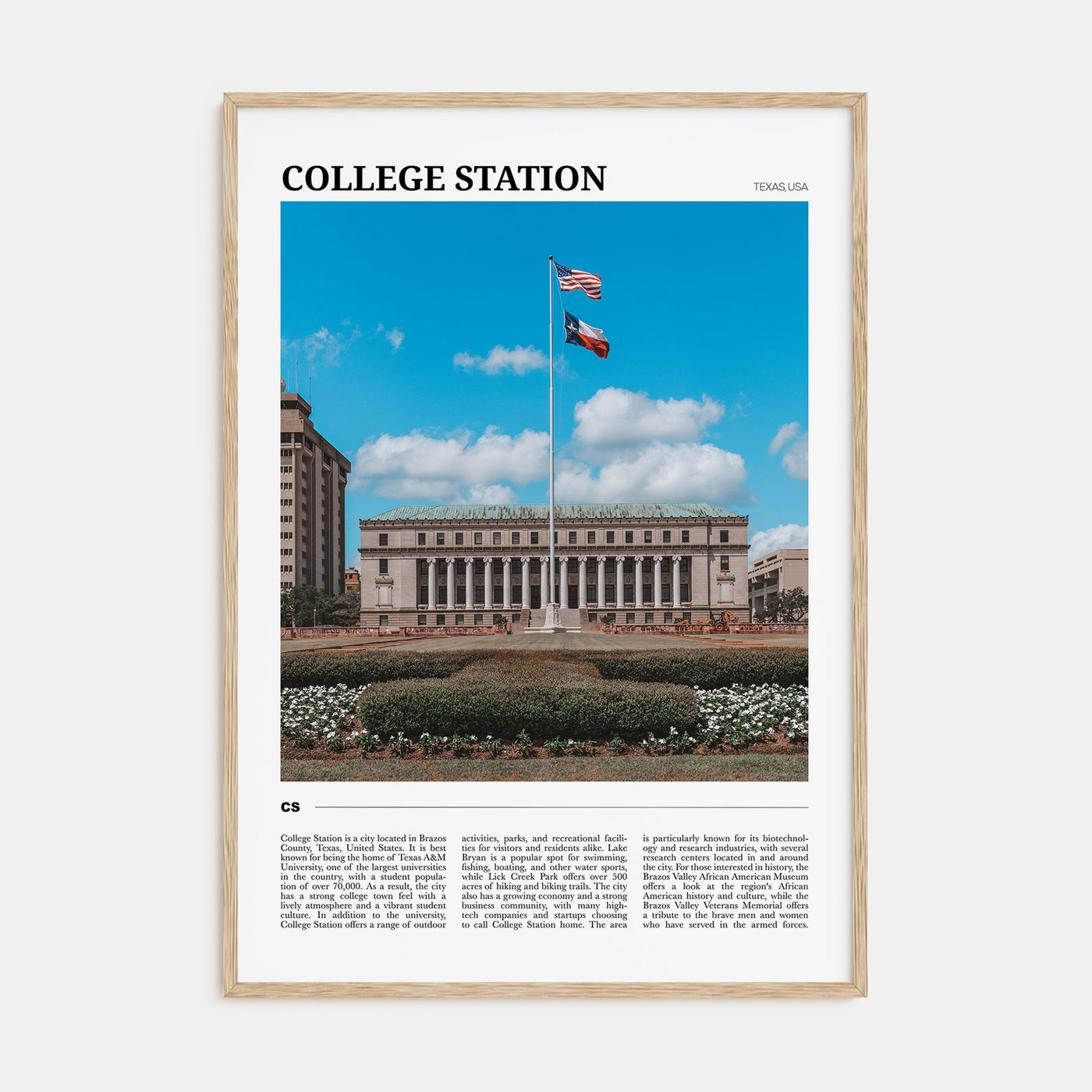 College Station Travel Color Poster