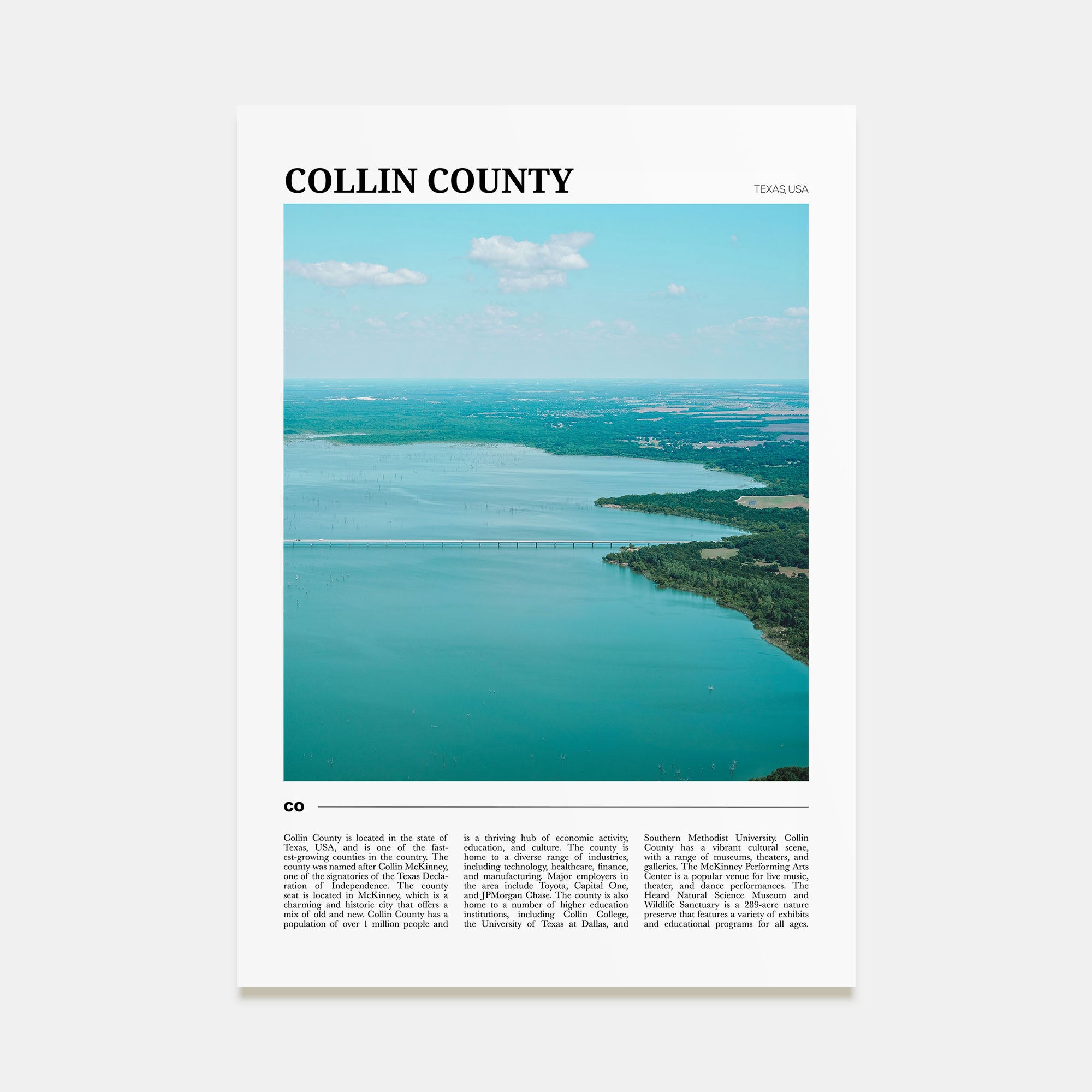 Collin County Travel Color Poster