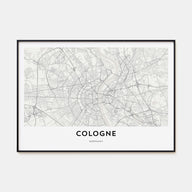 Cologne Map Landscape Poster