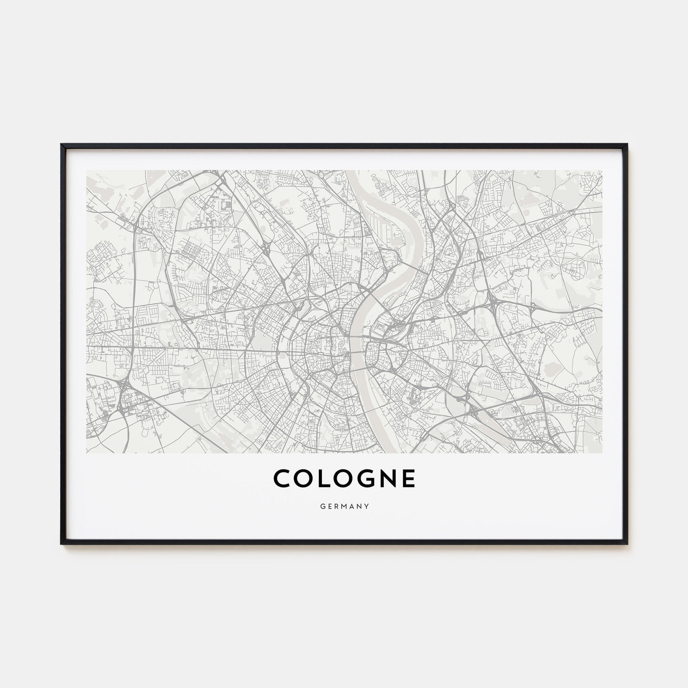 Cologne Map Landscape Poster