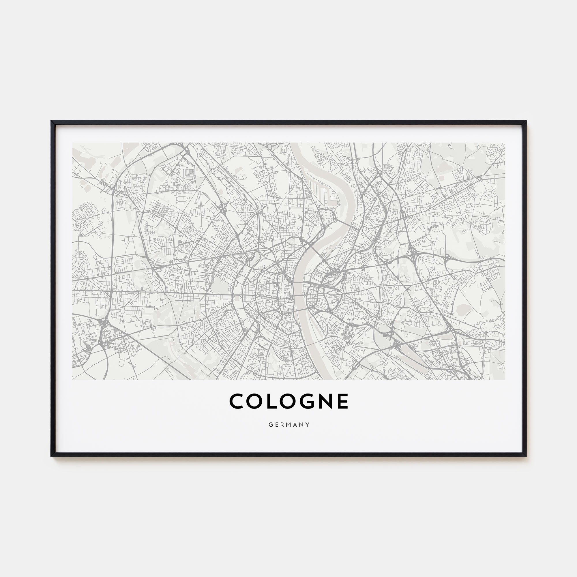 Cologne Map Landscape Poster