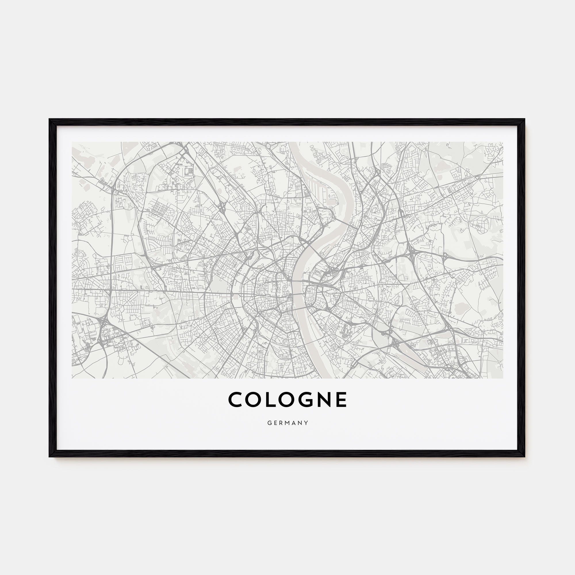 Cologne Map Landscape Poster