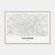 Cologne Map Landscape Poster
