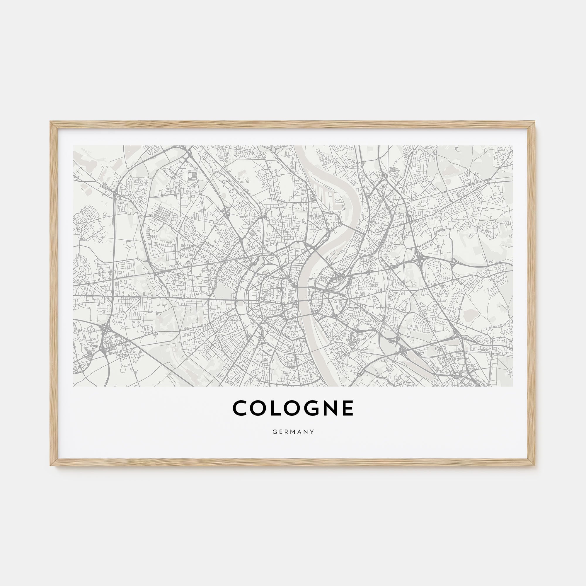 Cologne Map Landscape Poster