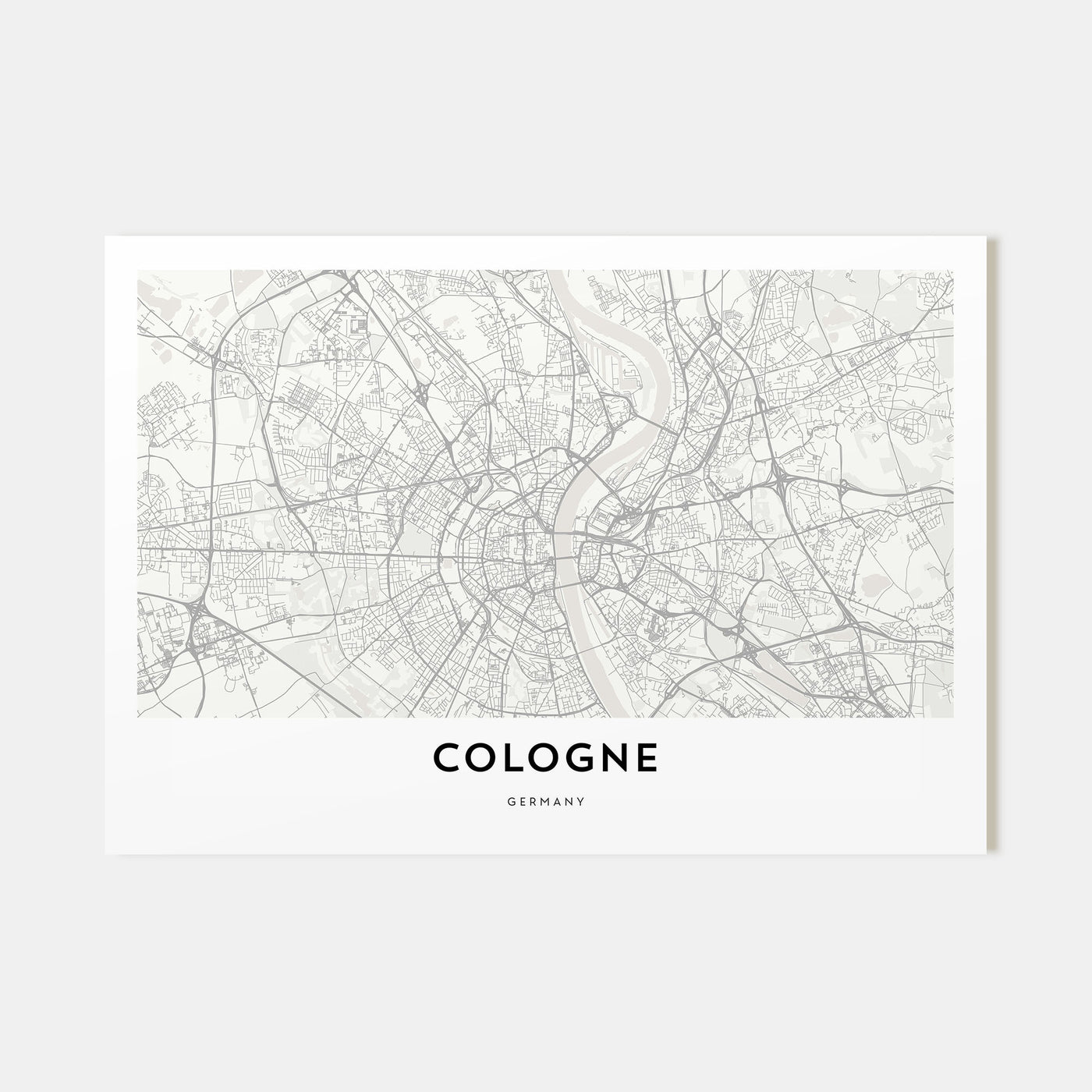 Cologne Map Landscape Poster