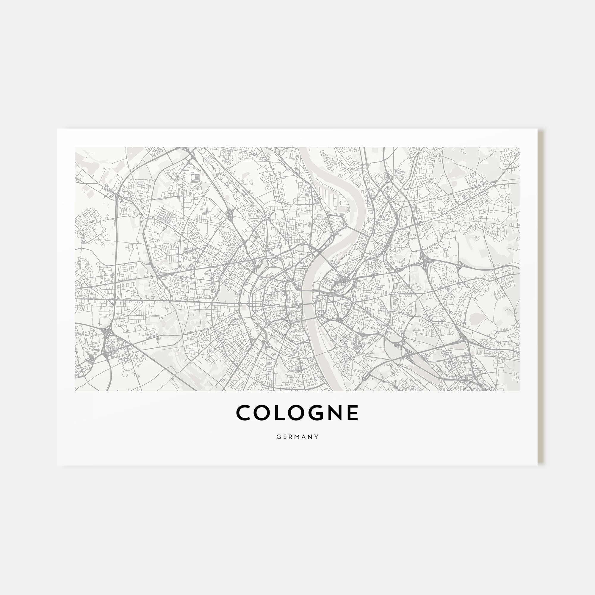 Cologne Map Landscape Poster