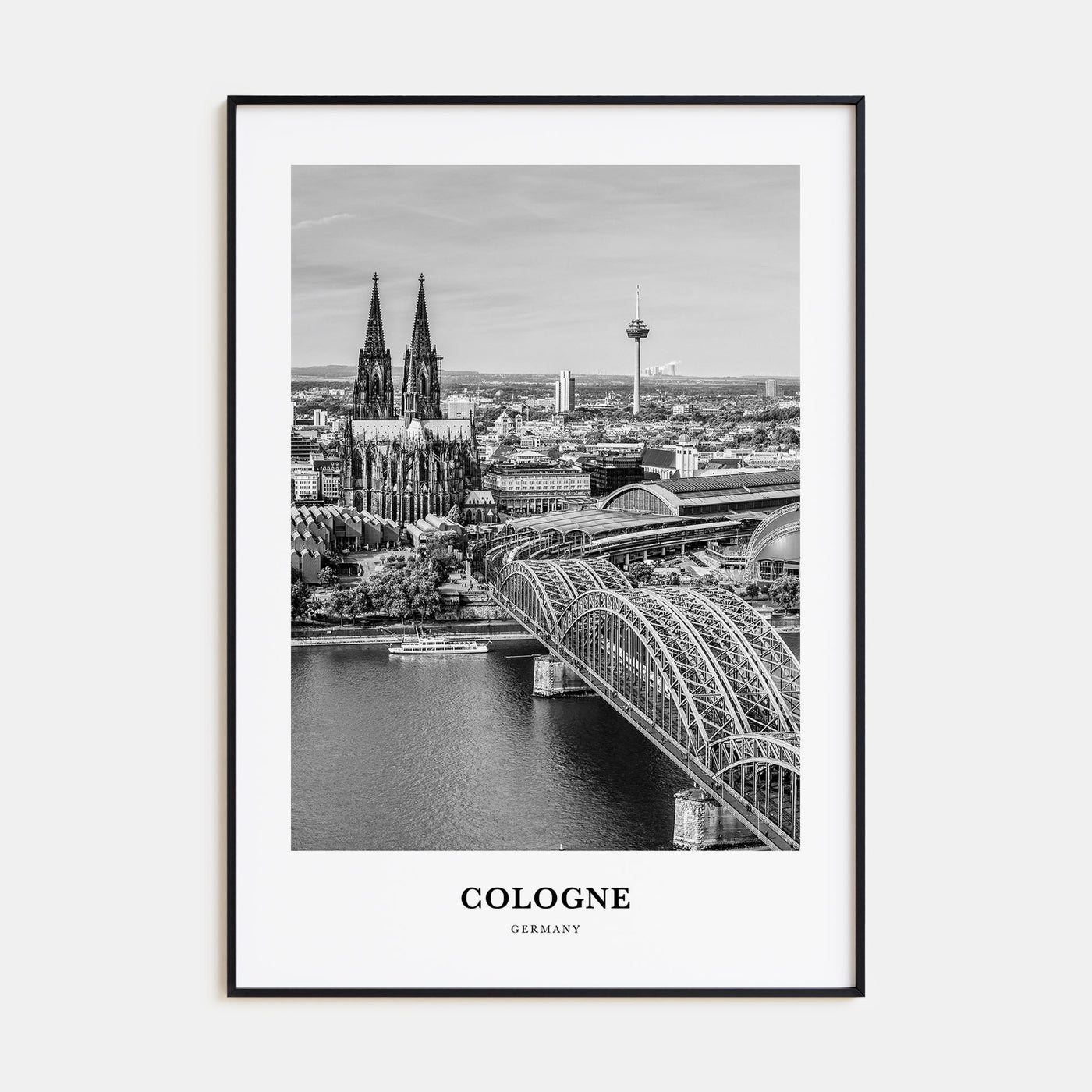 Cologne Portrait B&W Poster