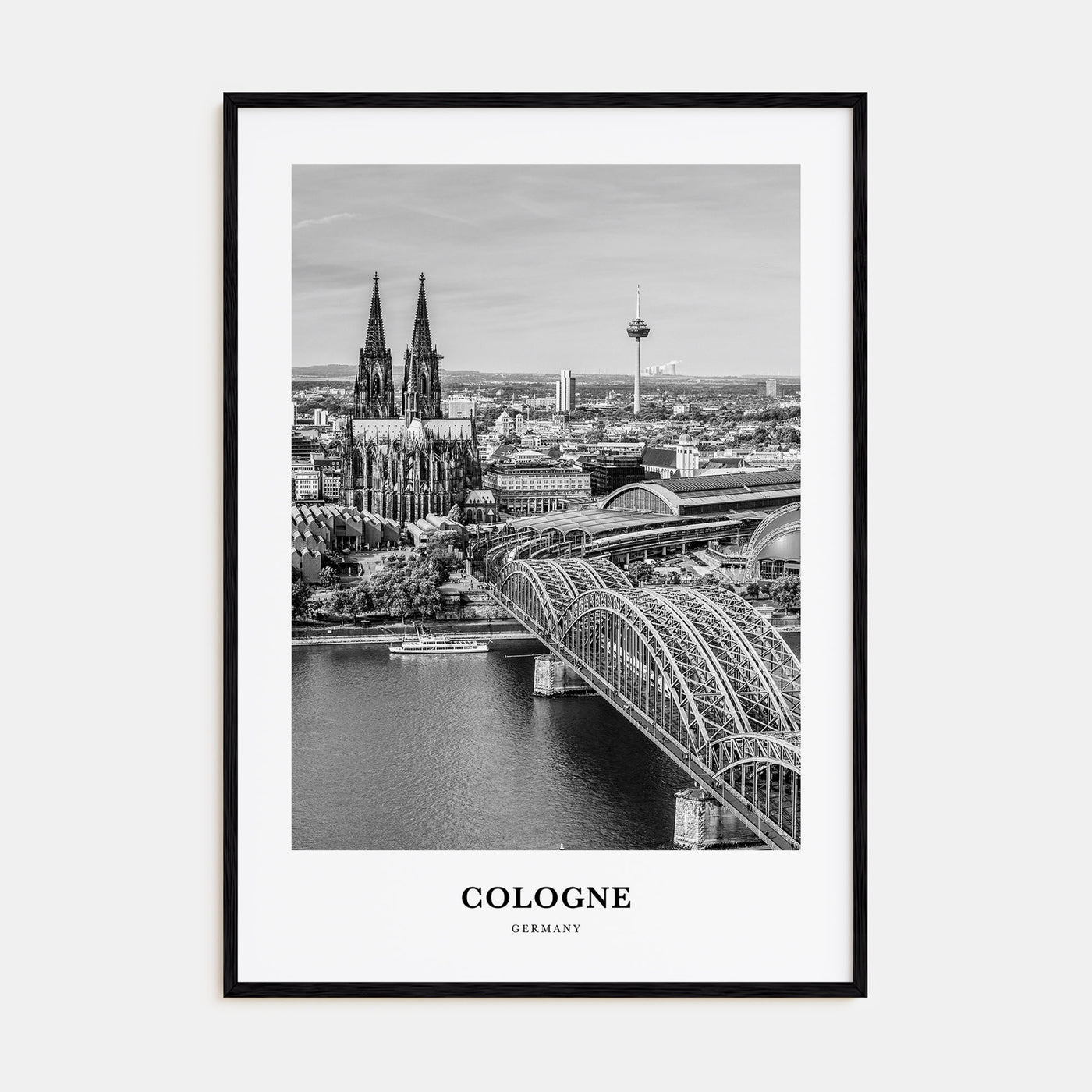 Cologne Portrait B&W Poster