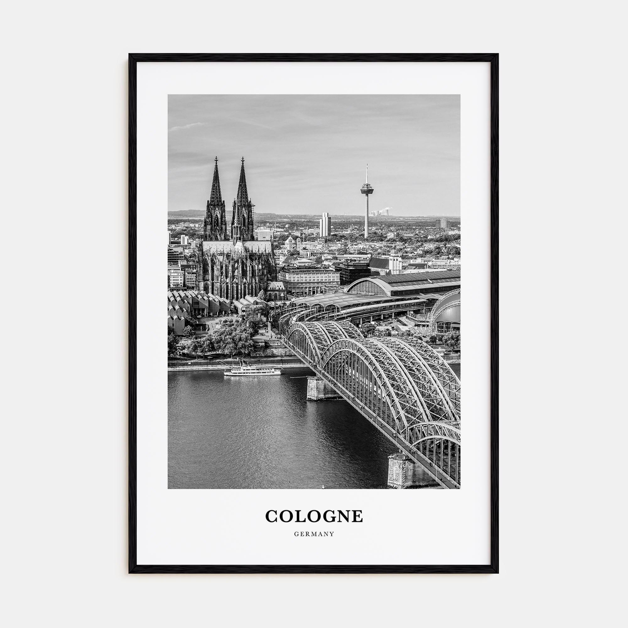 Cologne Portrait B&W Poster