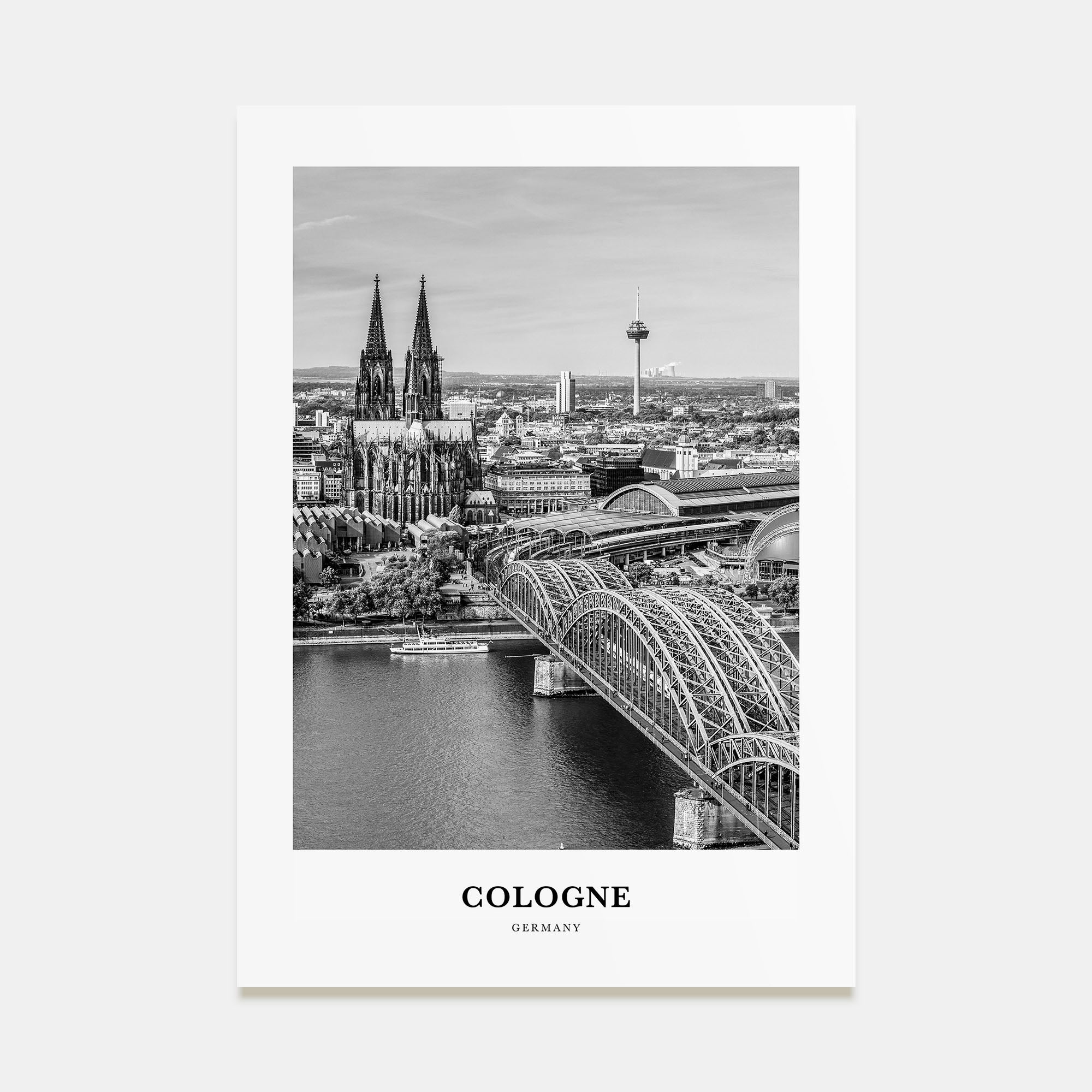 Cologne Portrait B&W Poster