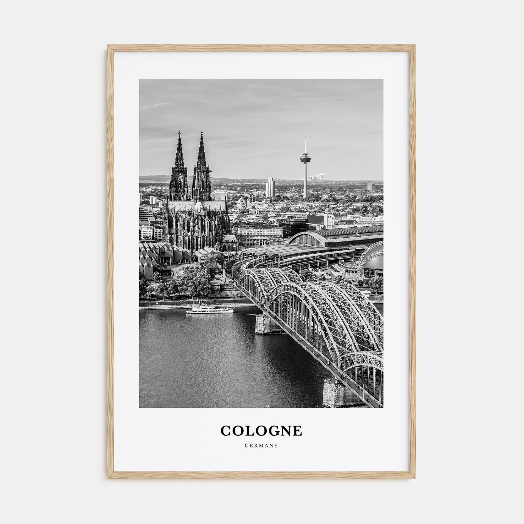 Cologne Portrait B&W Poster