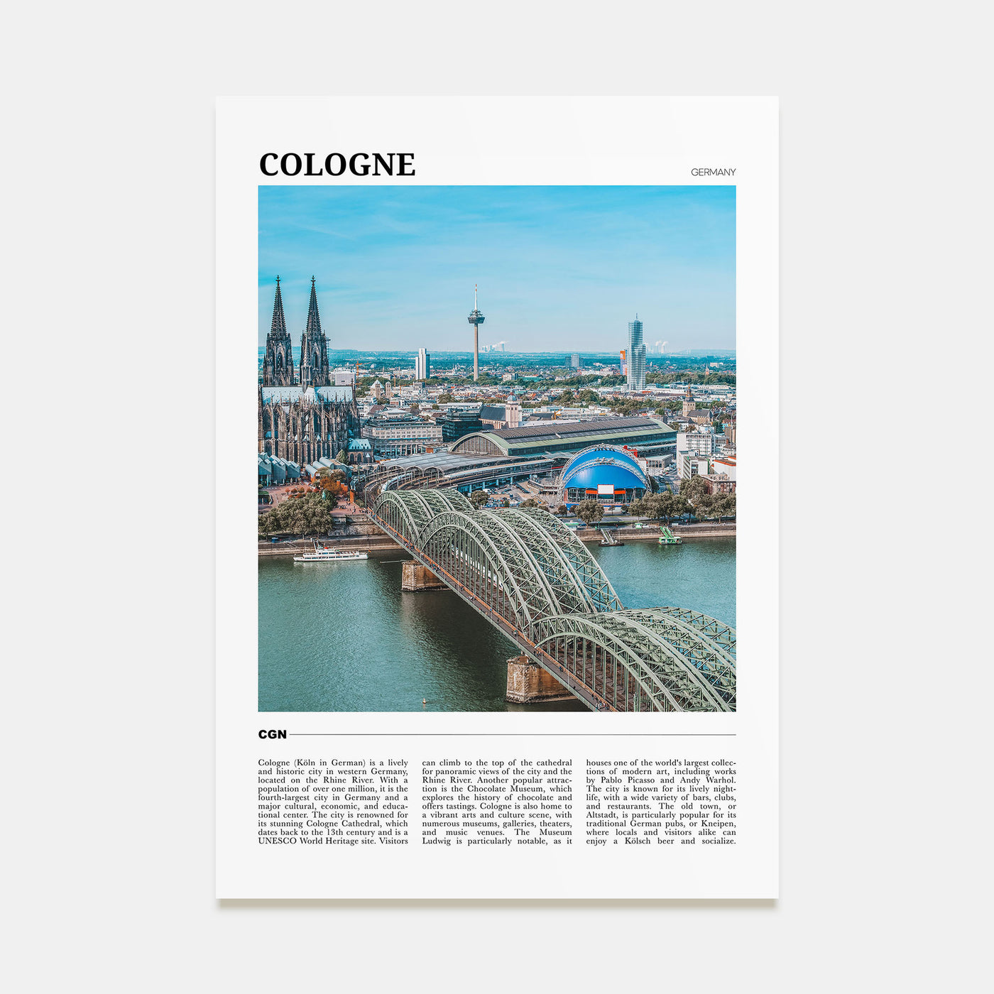Cologne Travel Color Poster