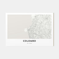 Colombo Map Landscape Poster