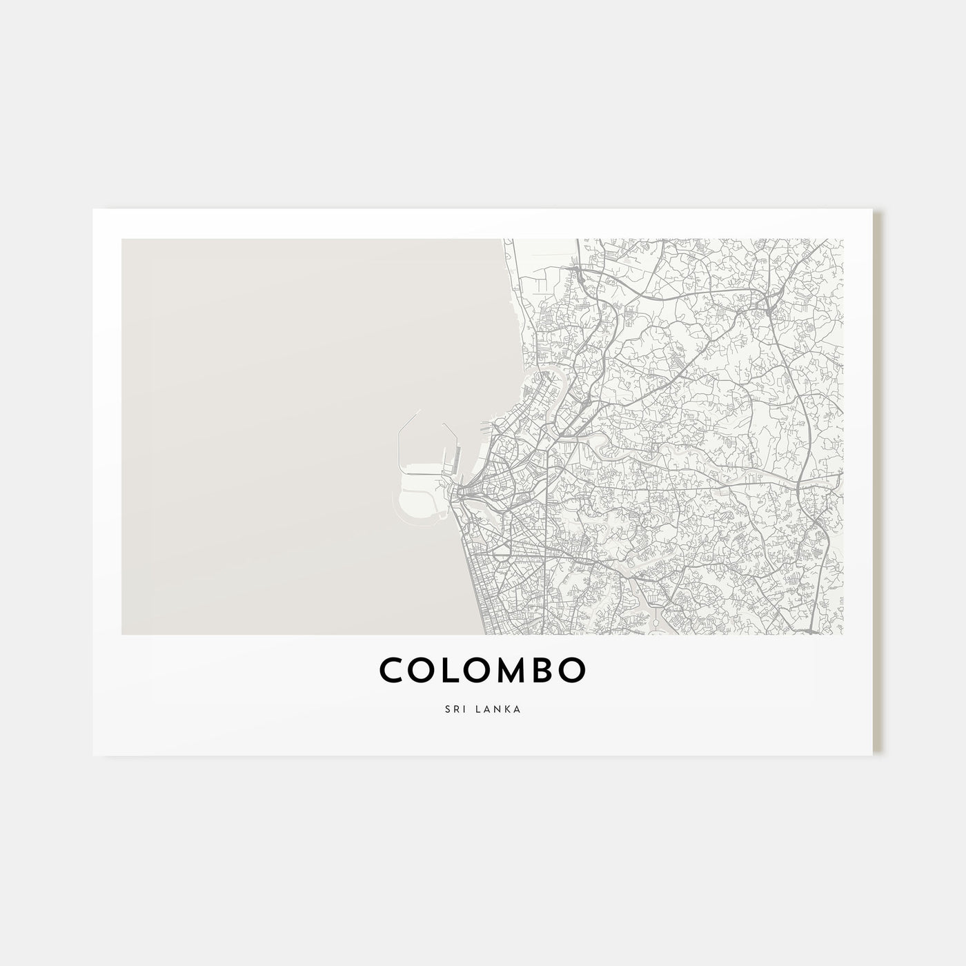 Colombo Map Landscape Poster