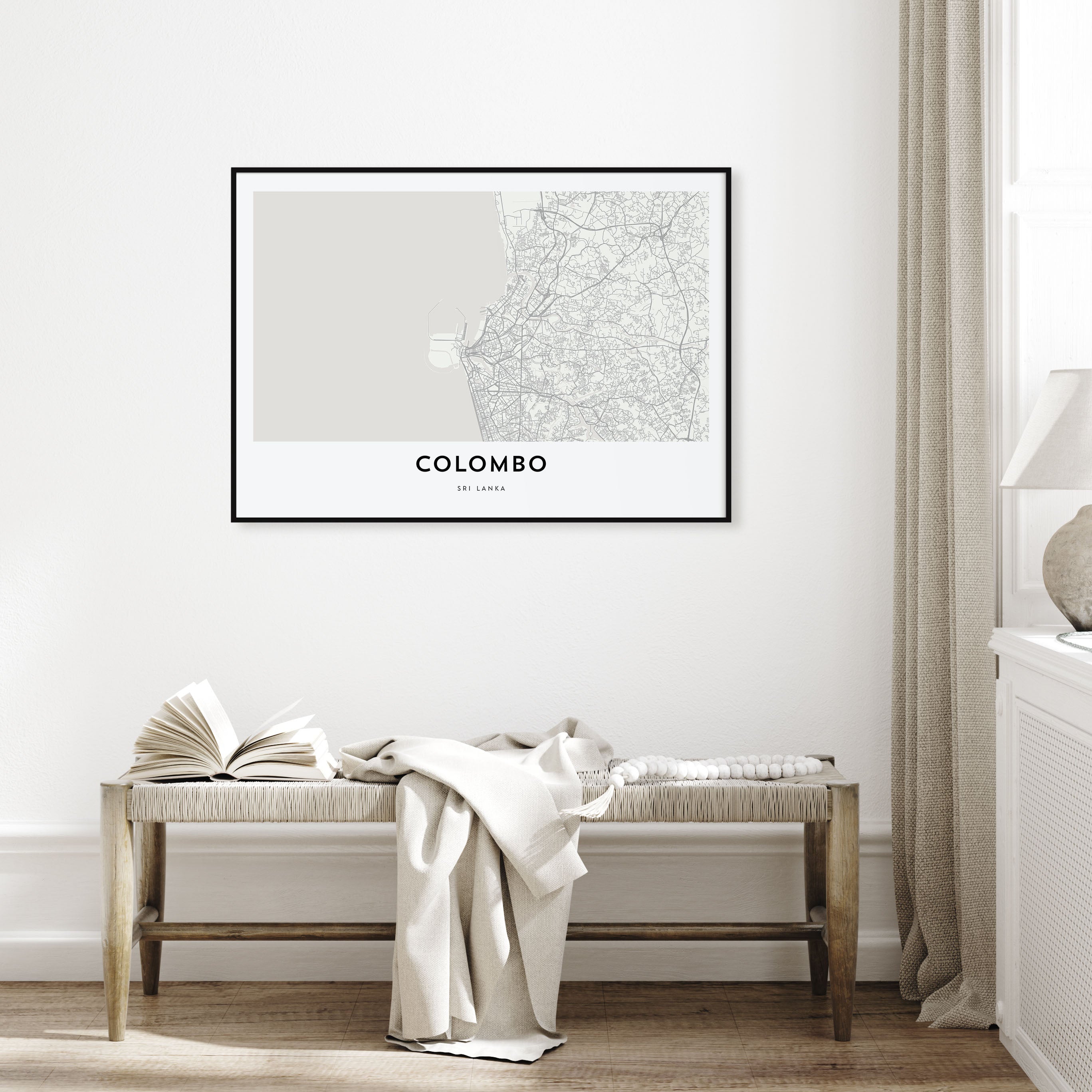 Colombo Map Landscape Poster
