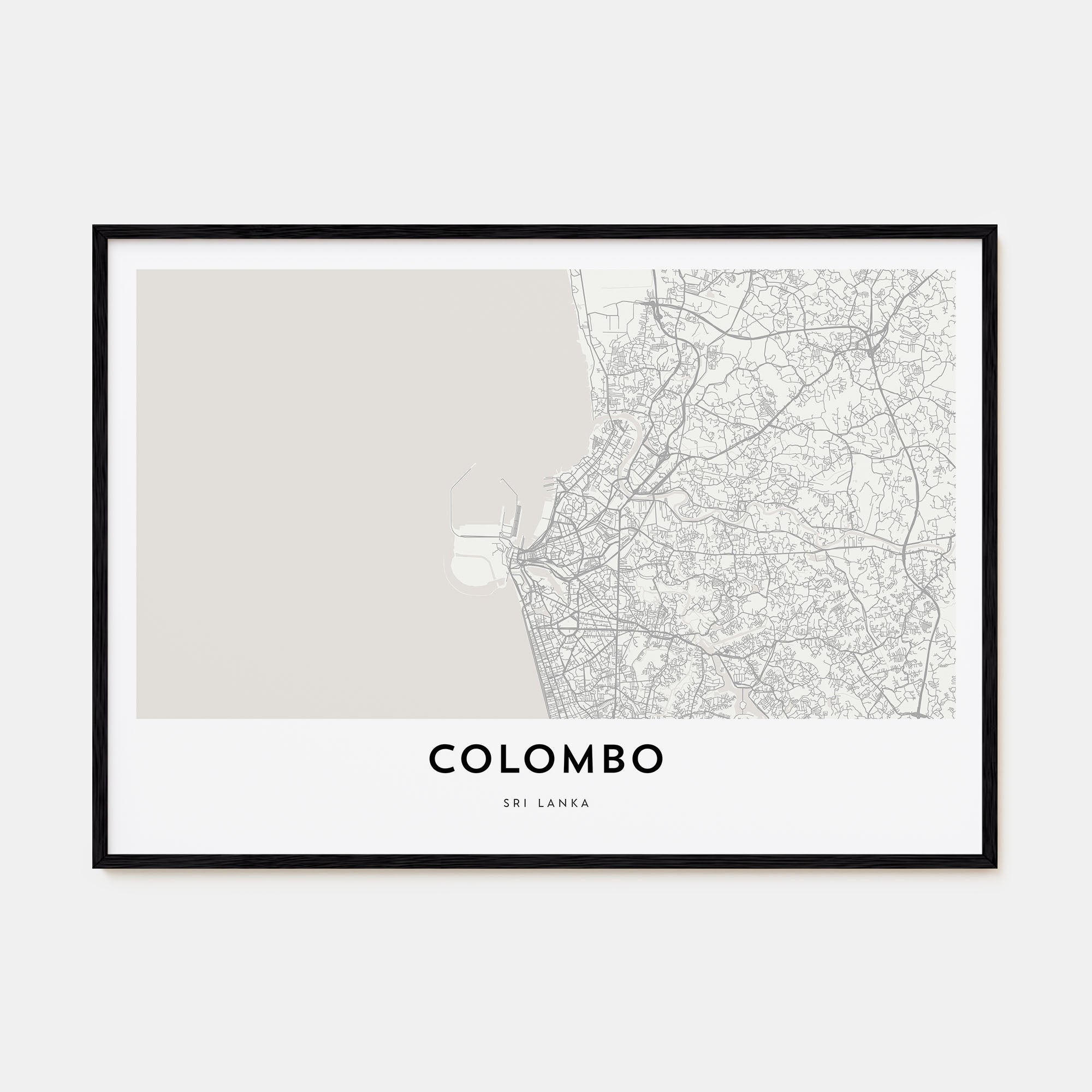 Colombo Map Landscape Poster