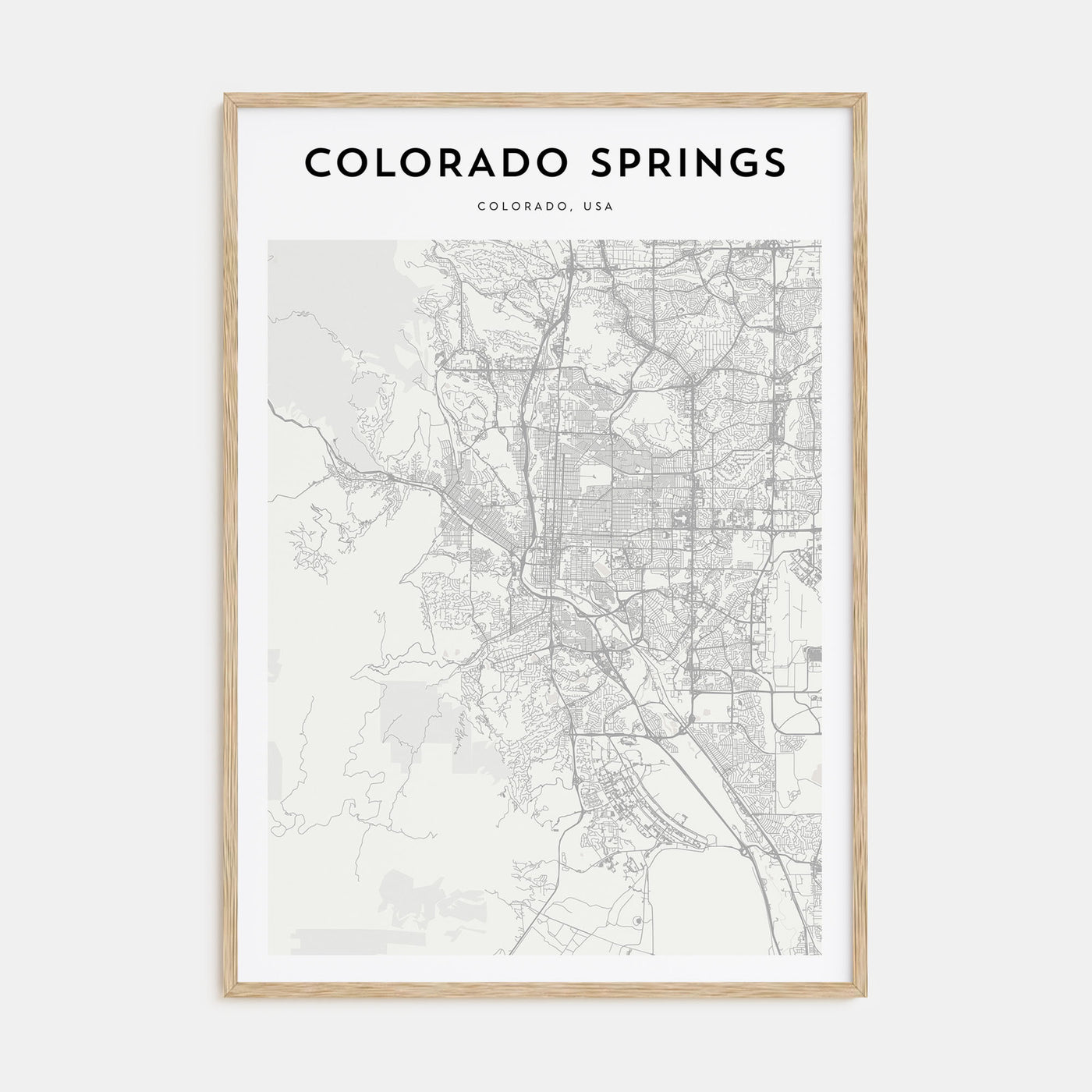 Colorado Springs Map Portrait Poster