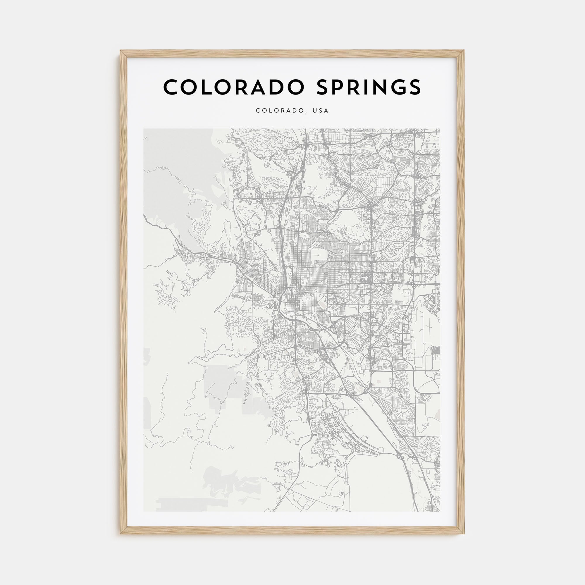 Colorado Springs Map Portrait Poster