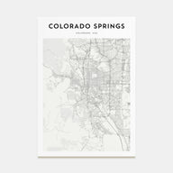 Colorado Springs Map Portrait Poster