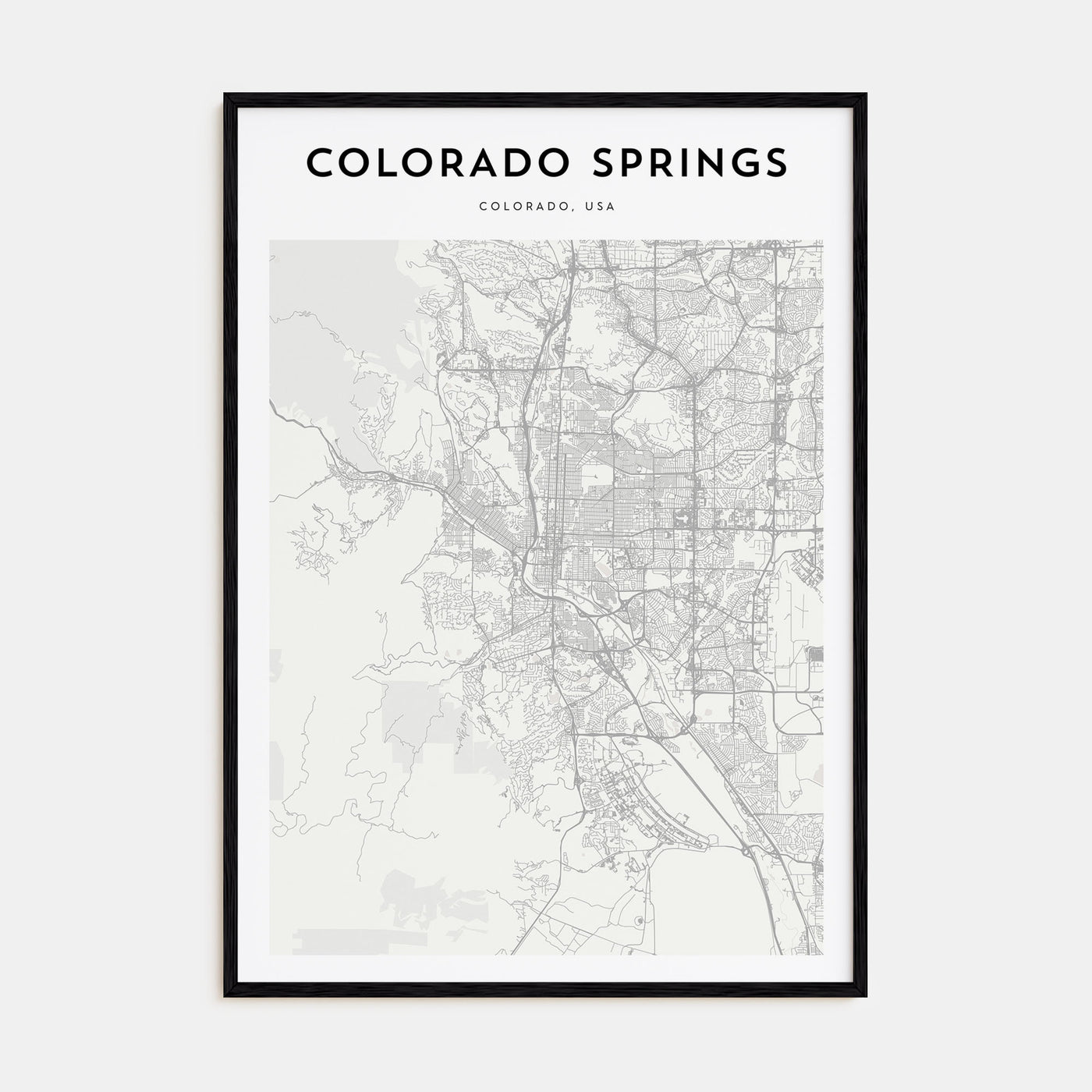 Colorado Springs Map Portrait Poster