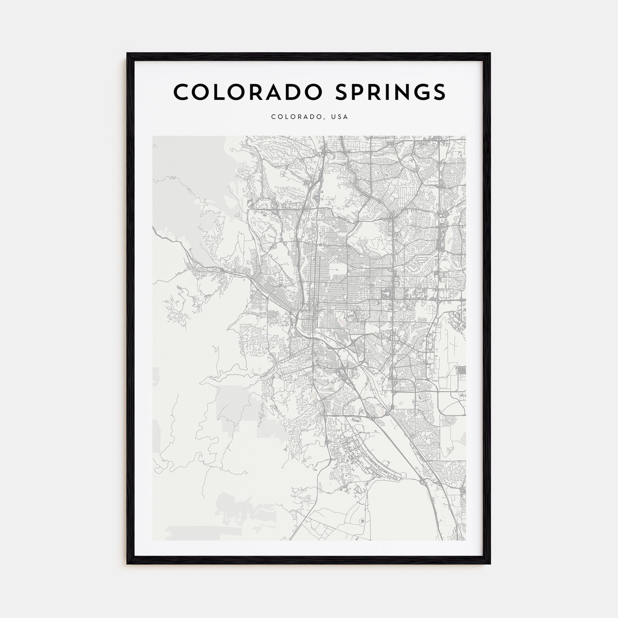 Colorado Springs Map Portrait Poster
