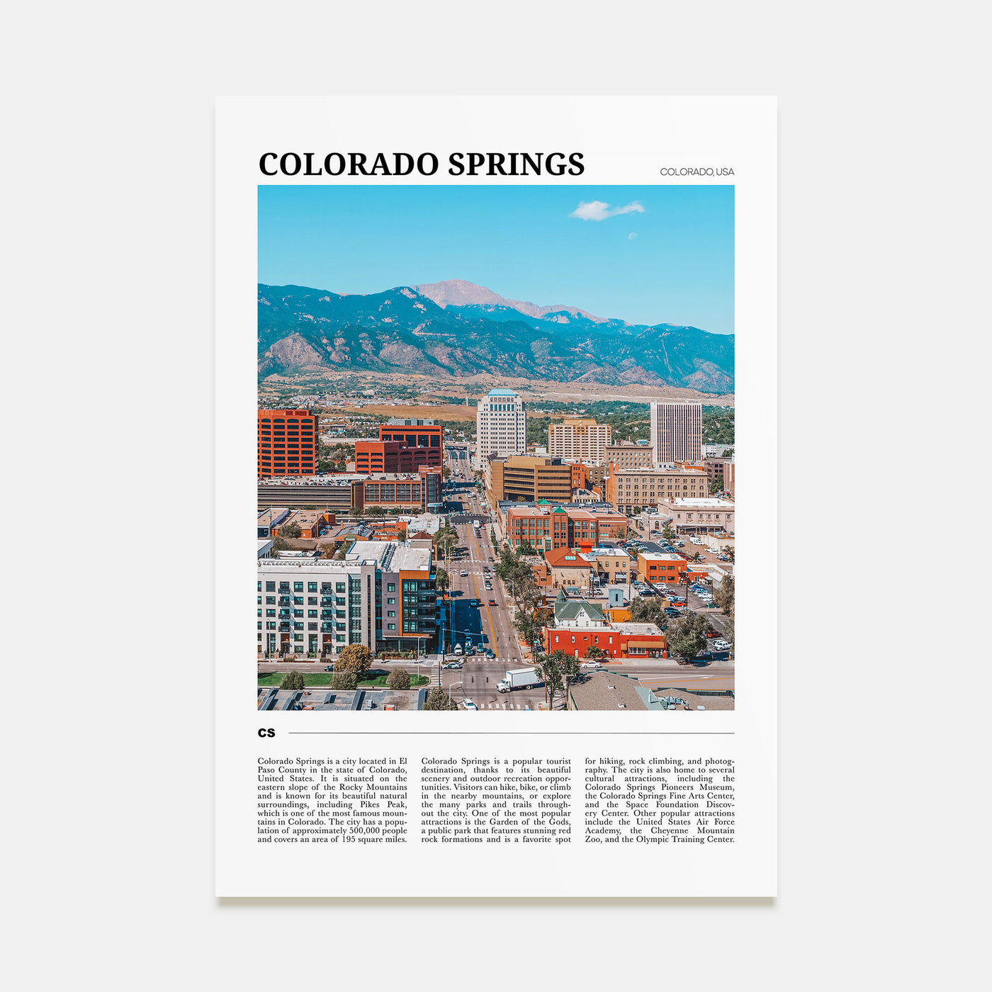 Colorado Springs Travel Color Poster