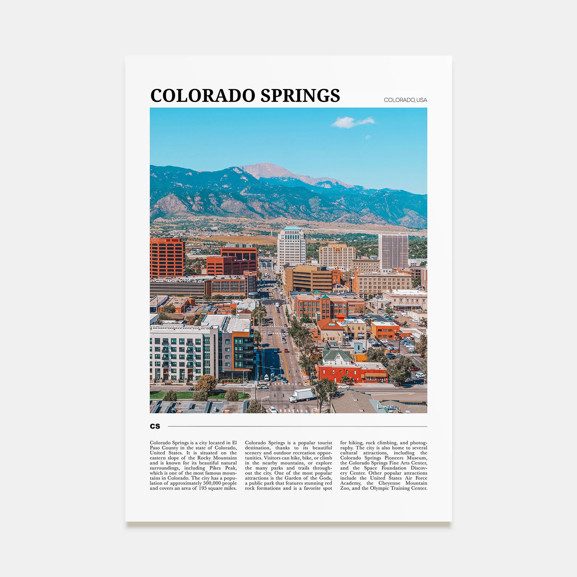 Colorado Springs Travel Color Poster