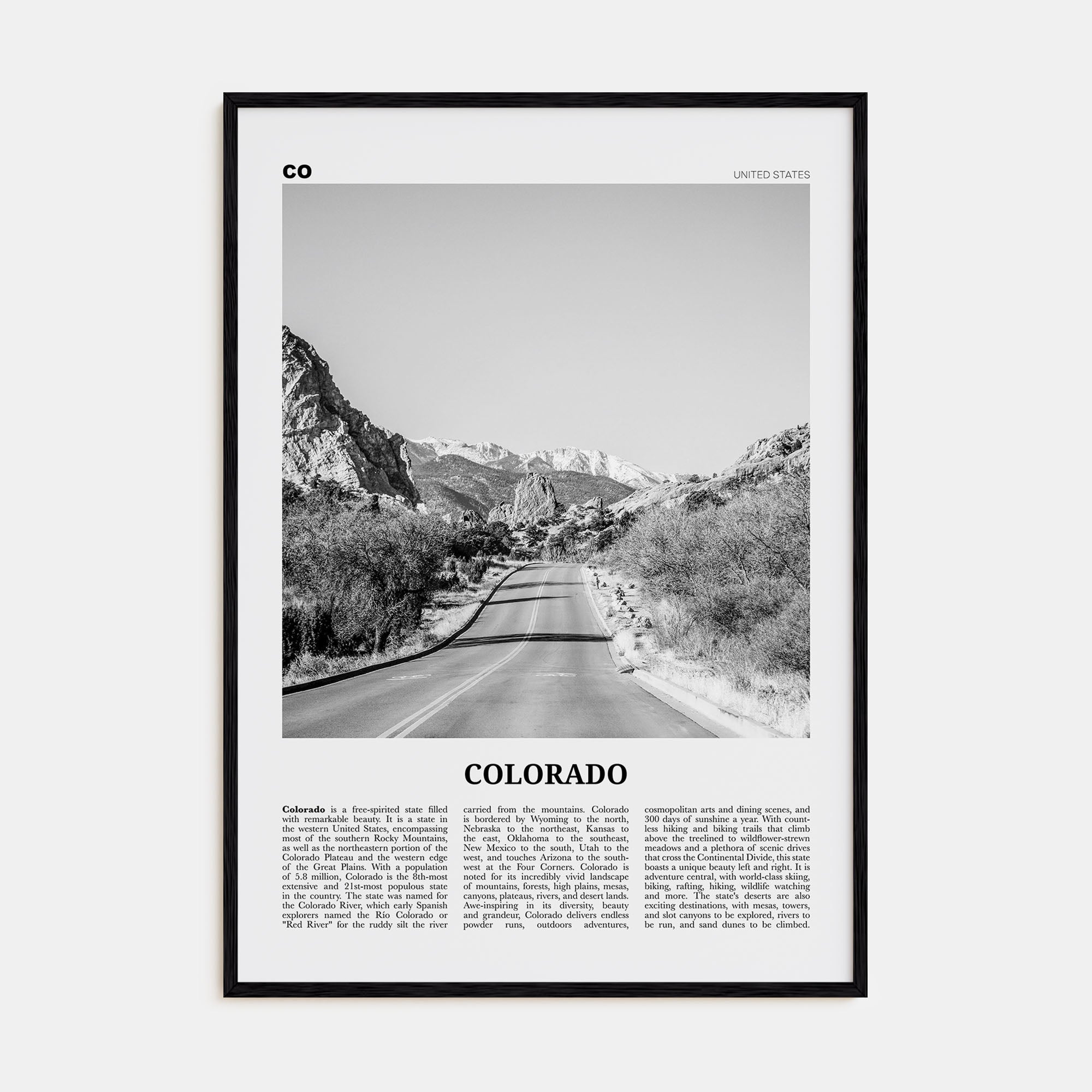 Colorado Travel B&W No 2 Poster