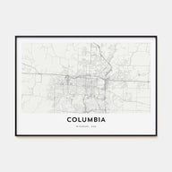 Columbia, Missouri Map Landscape Poster